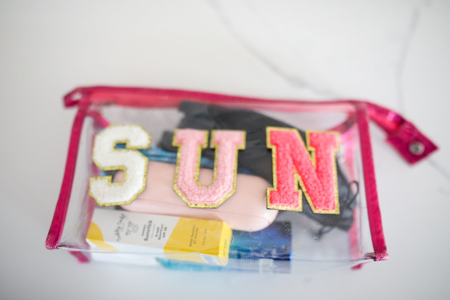 clear toiletries pouch for game day sports mom essentials