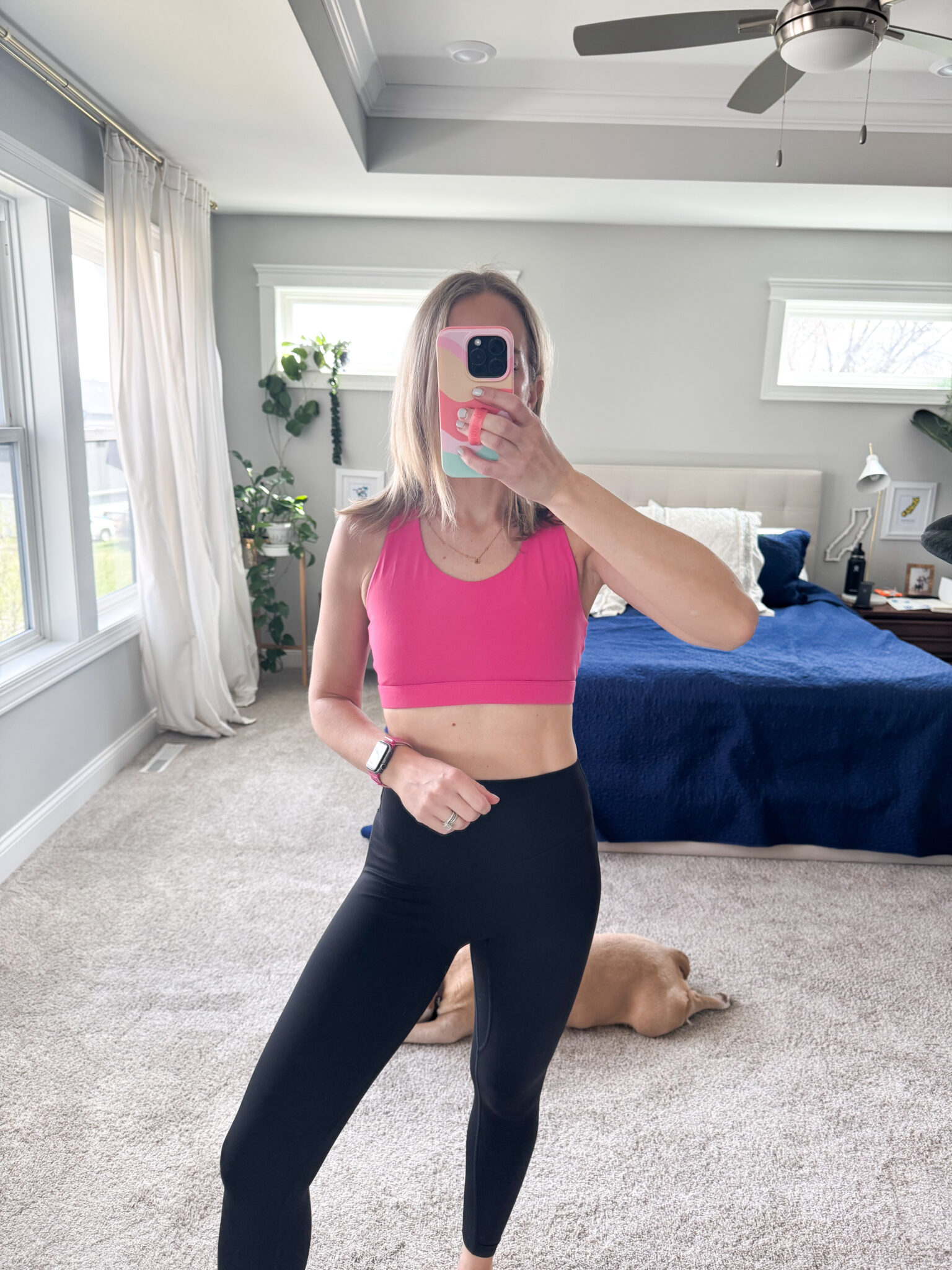 pink sports bra, black leggings, lululemon dupe, amazon workout, amazon fashion