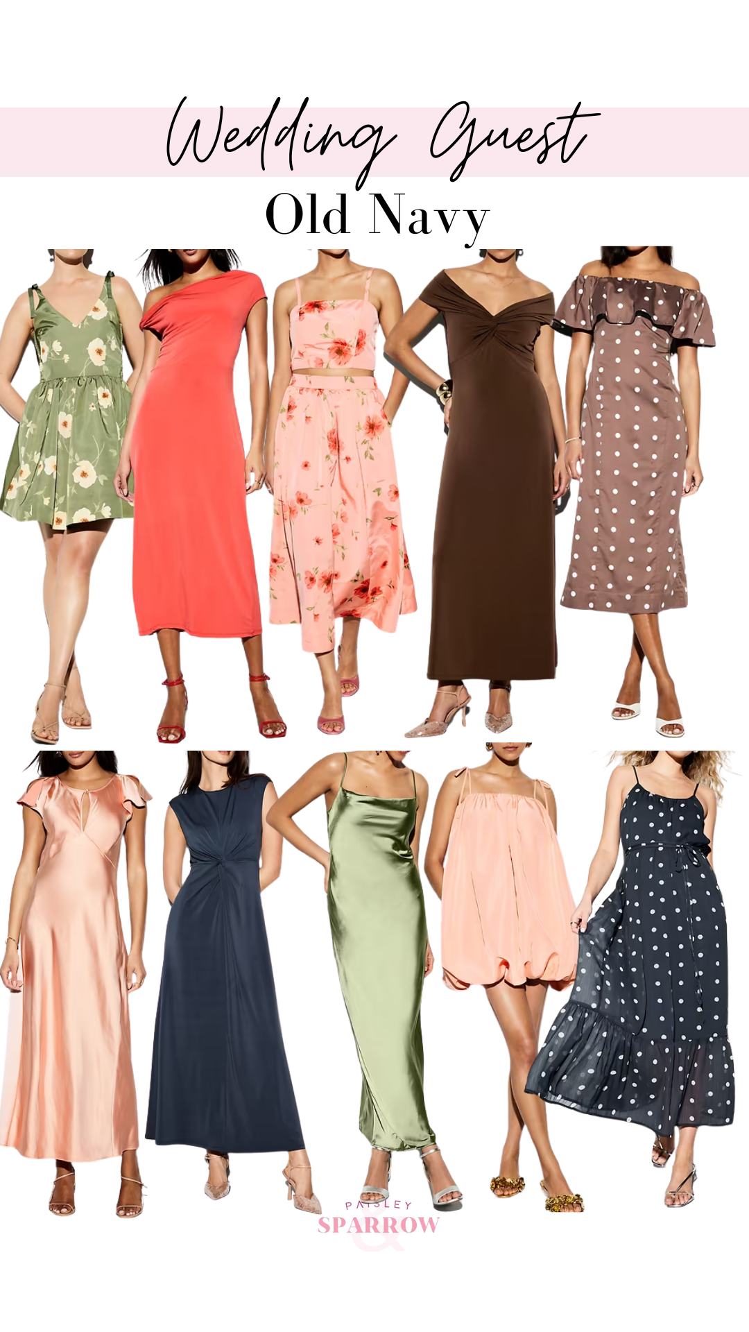 10 wedding guest dresses on Old navy perfect for any spring and summer event