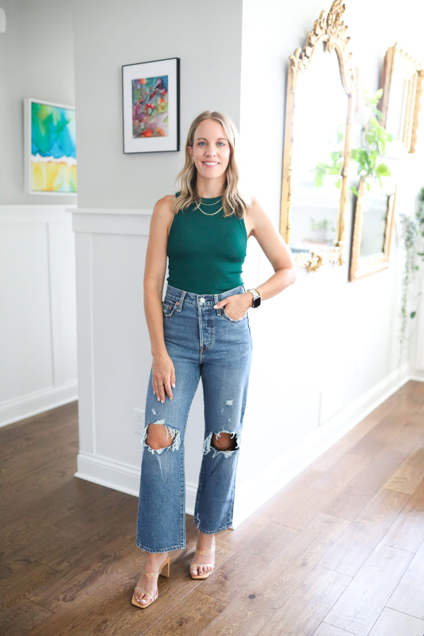 Levi's Jeans: classic Ribcage Straight, but with a little added edge from the front