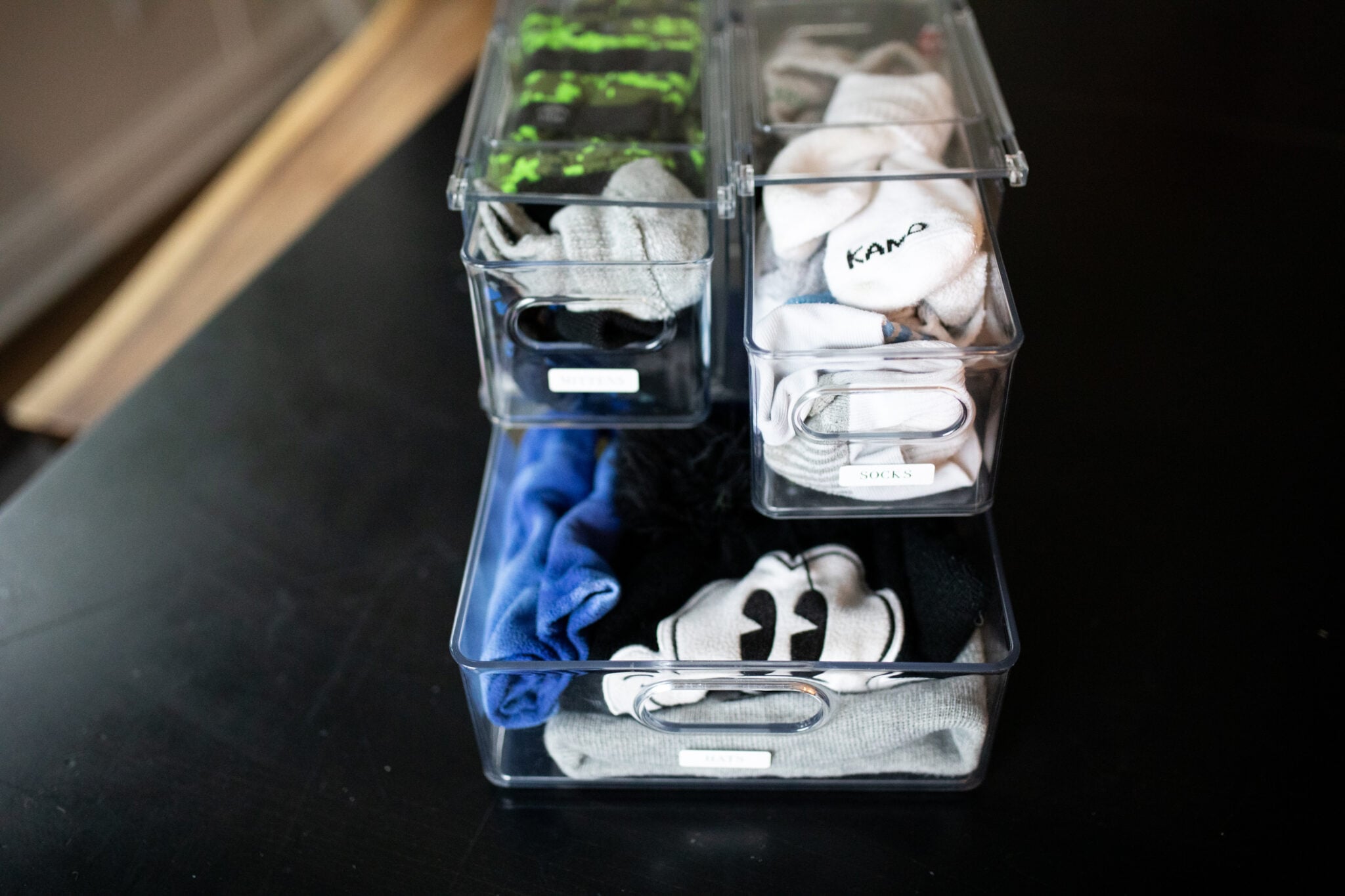 Clear Sock Organization Bends