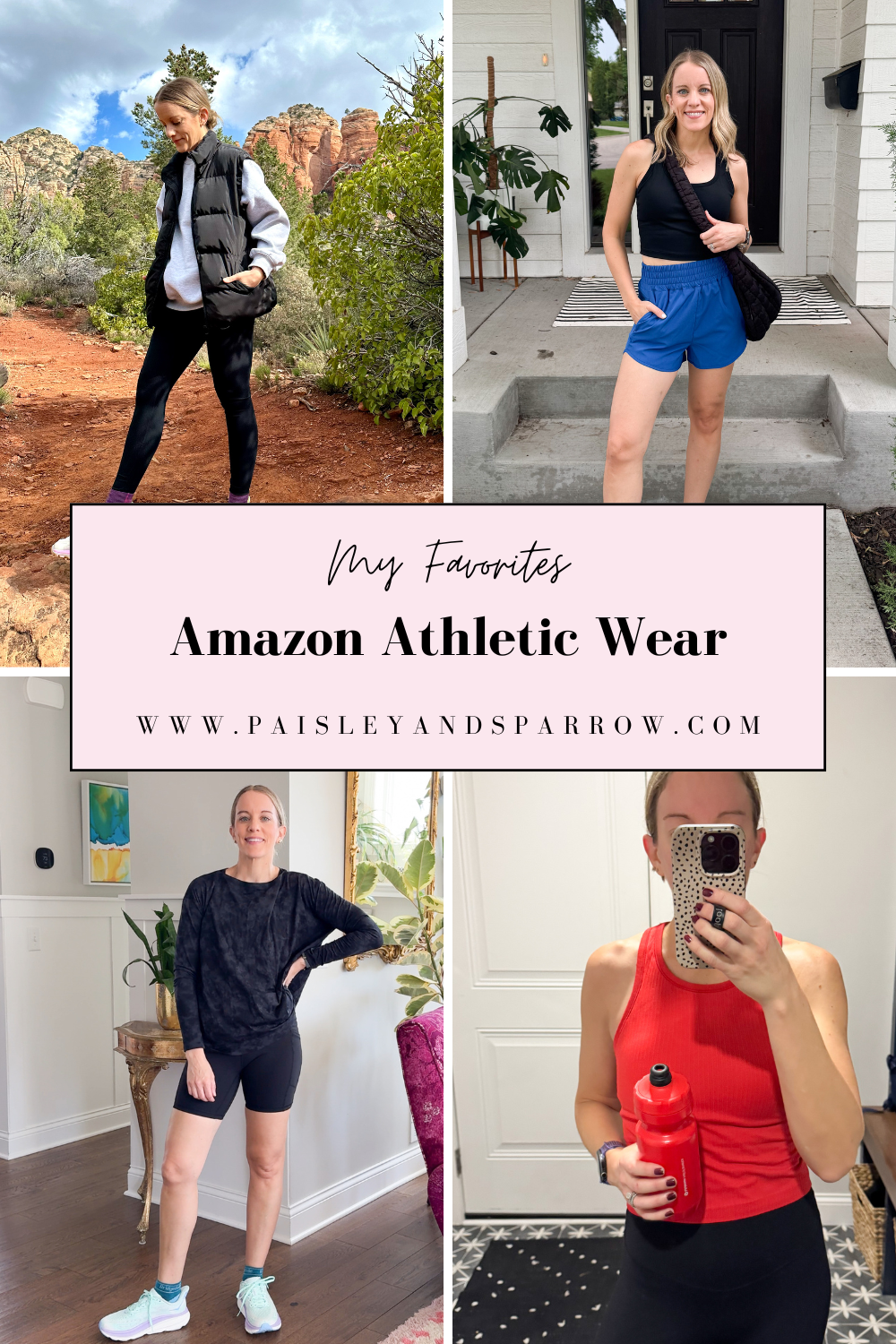 Pin Graphic of Amazon Athletic Favorites for Paisley and Sparrow Blog