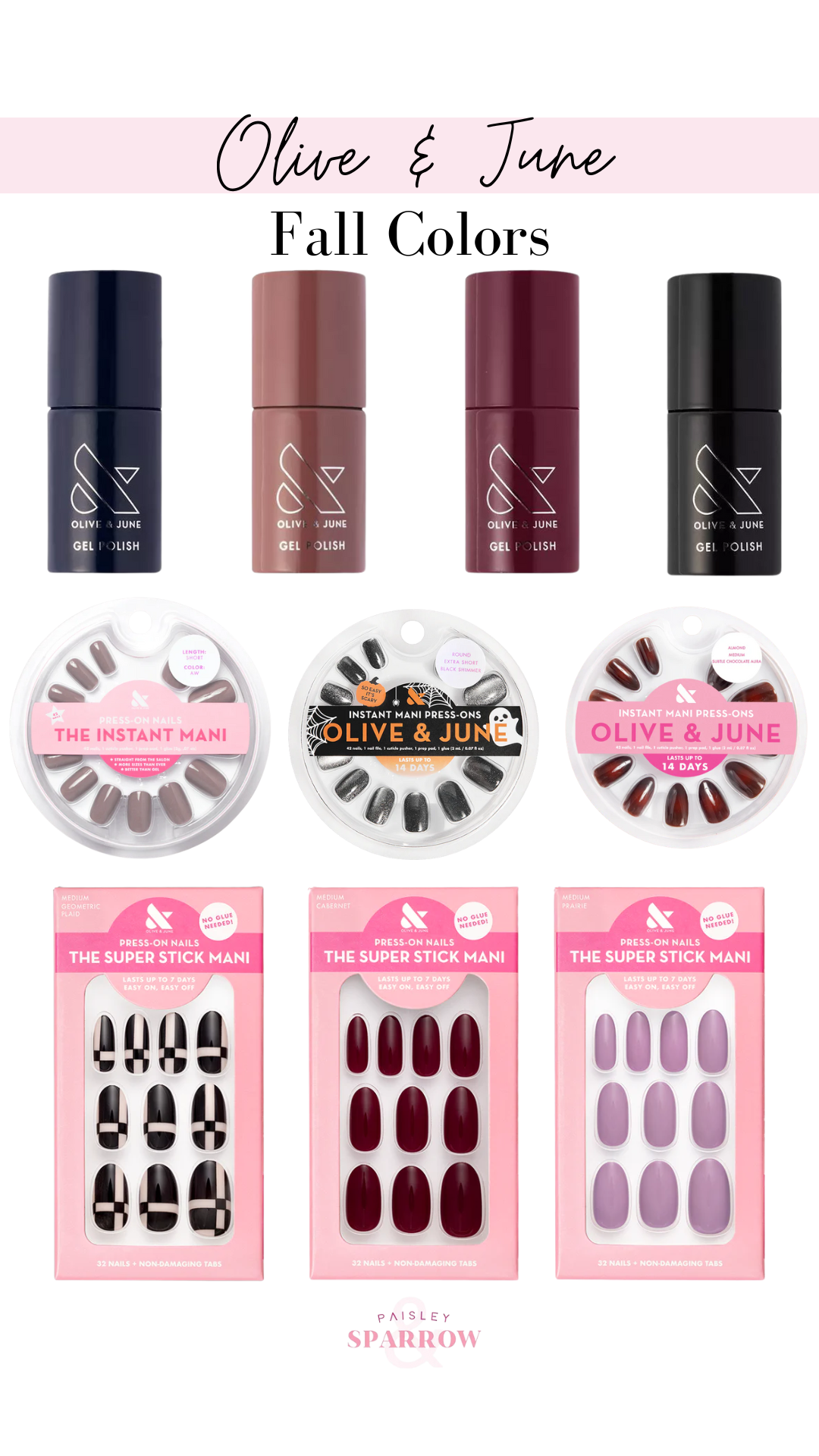 Olive & June fall colors.