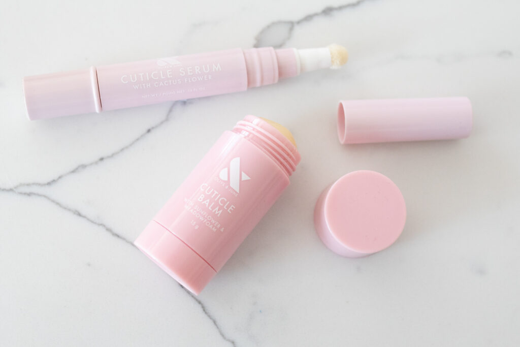 Olive & June cuticle serum and balm.