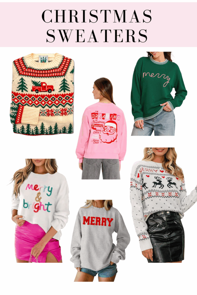 Six christmas sweaters